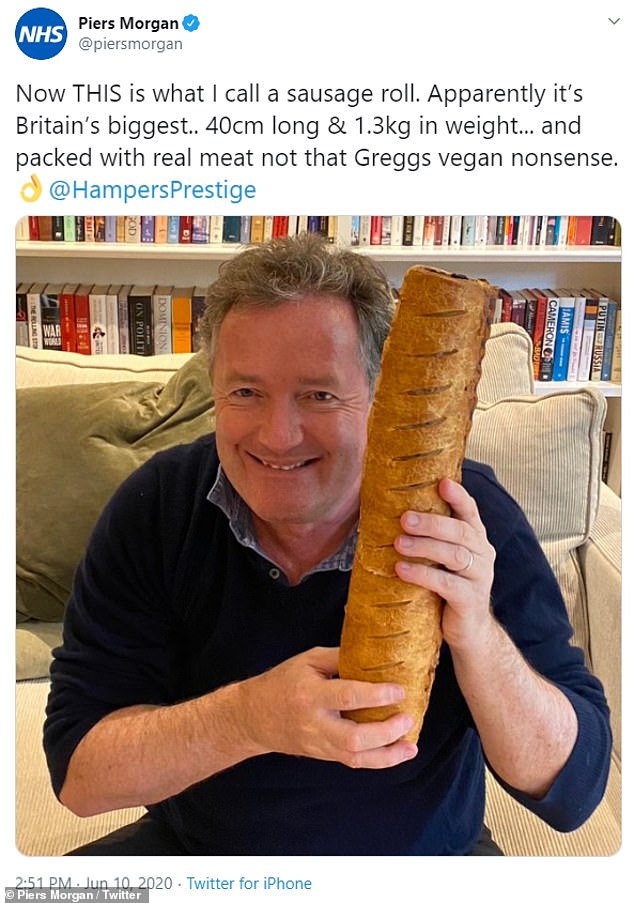 Piers proudly brandishes 'Britain's biggest sausage roll' as he