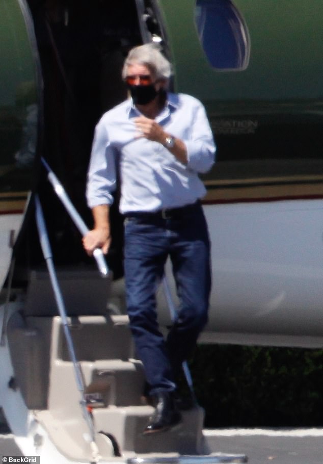 Harrison Ford lands his private jet in Hawthorne with wife ...